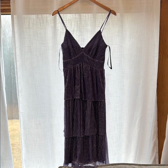 Elegant Purple Tiered Dress - Picture 2 of 5